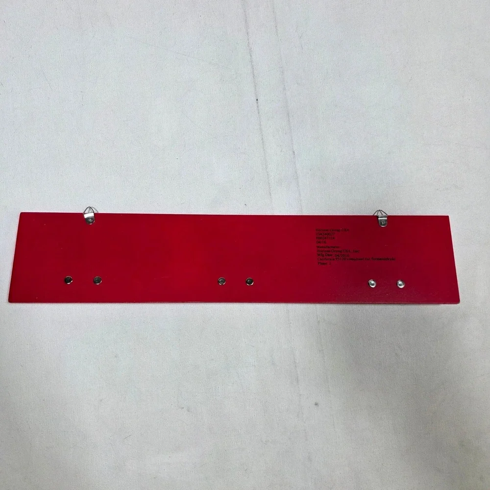 Horizon Group USA Apple Wall Clip Board Red Wood Photo Memo Display 18x4 Decor